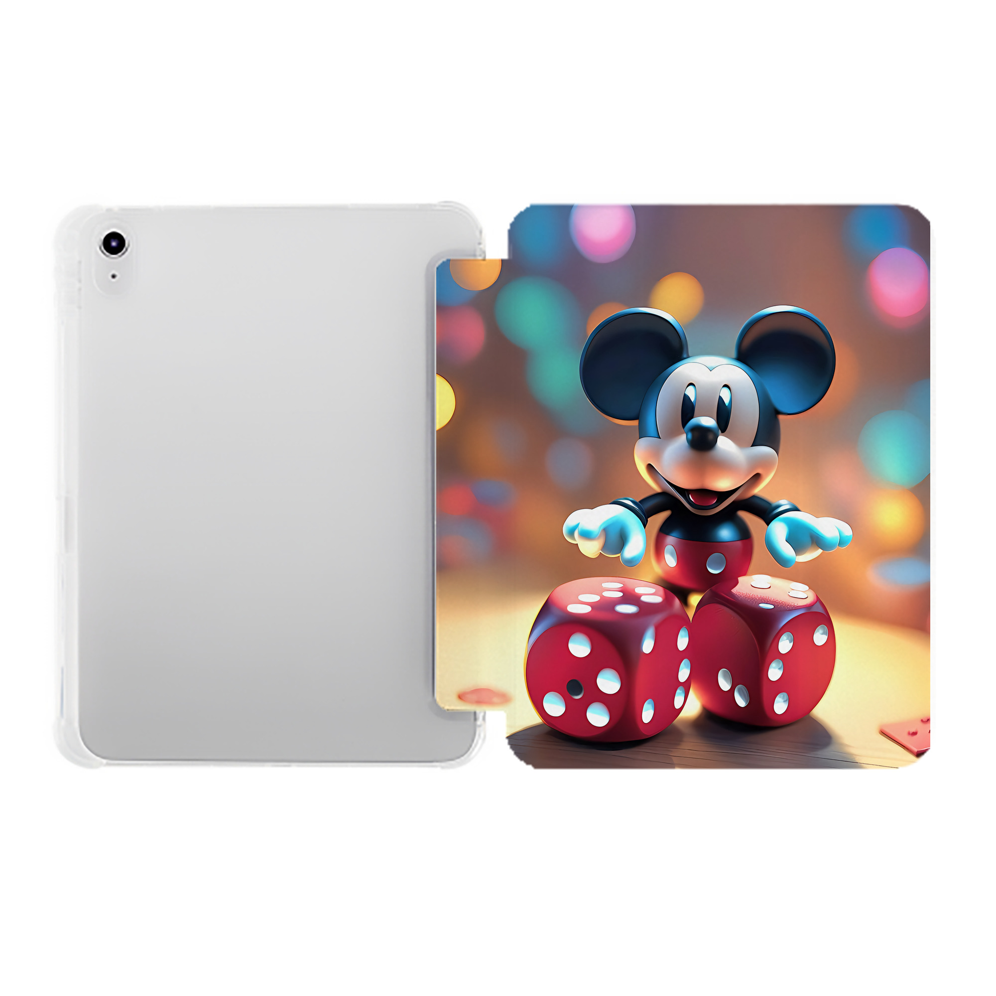 （画像用） ミッキーマウス Mickey Mouse IPad ケース ペン収納付き 三つ折りスタンド PUレザー×シリコン 対応機種9.5/10.5/10.9インチ